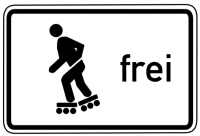 Zusatzzeichen Inlineskater frei